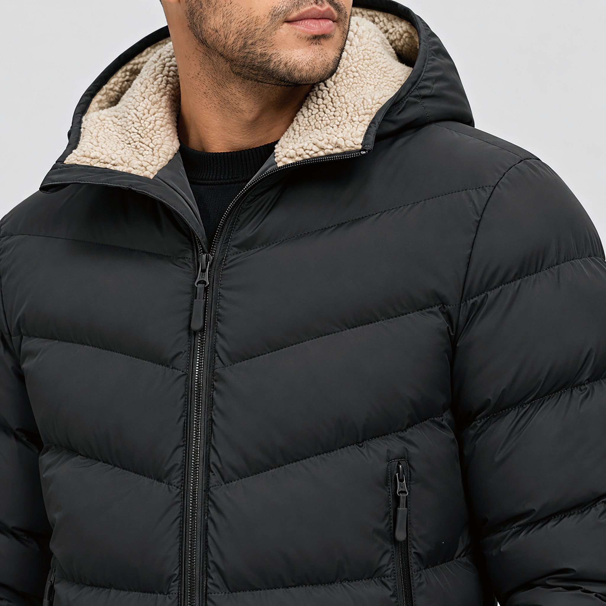 Men's Lightweight Quilted Puffer Jacket with Hood