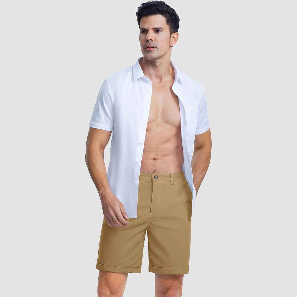 Men's Classic Stretch Chino Shorts with Pockets