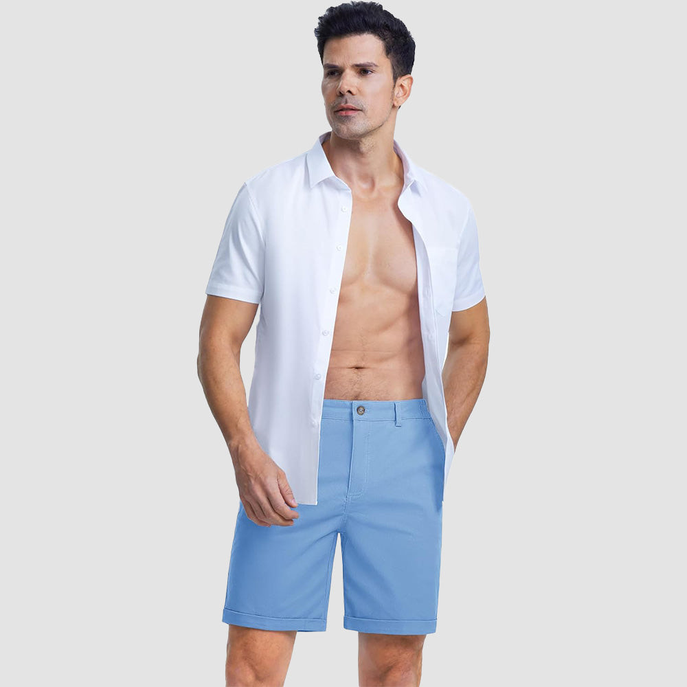 Men's Classic Stretch Chino Shorts with Pockets