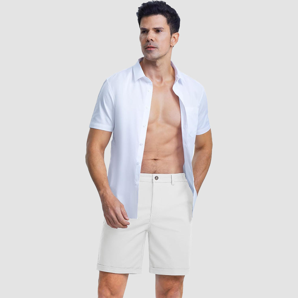 Men's Classic Stretch Chino Shorts with Pockets
