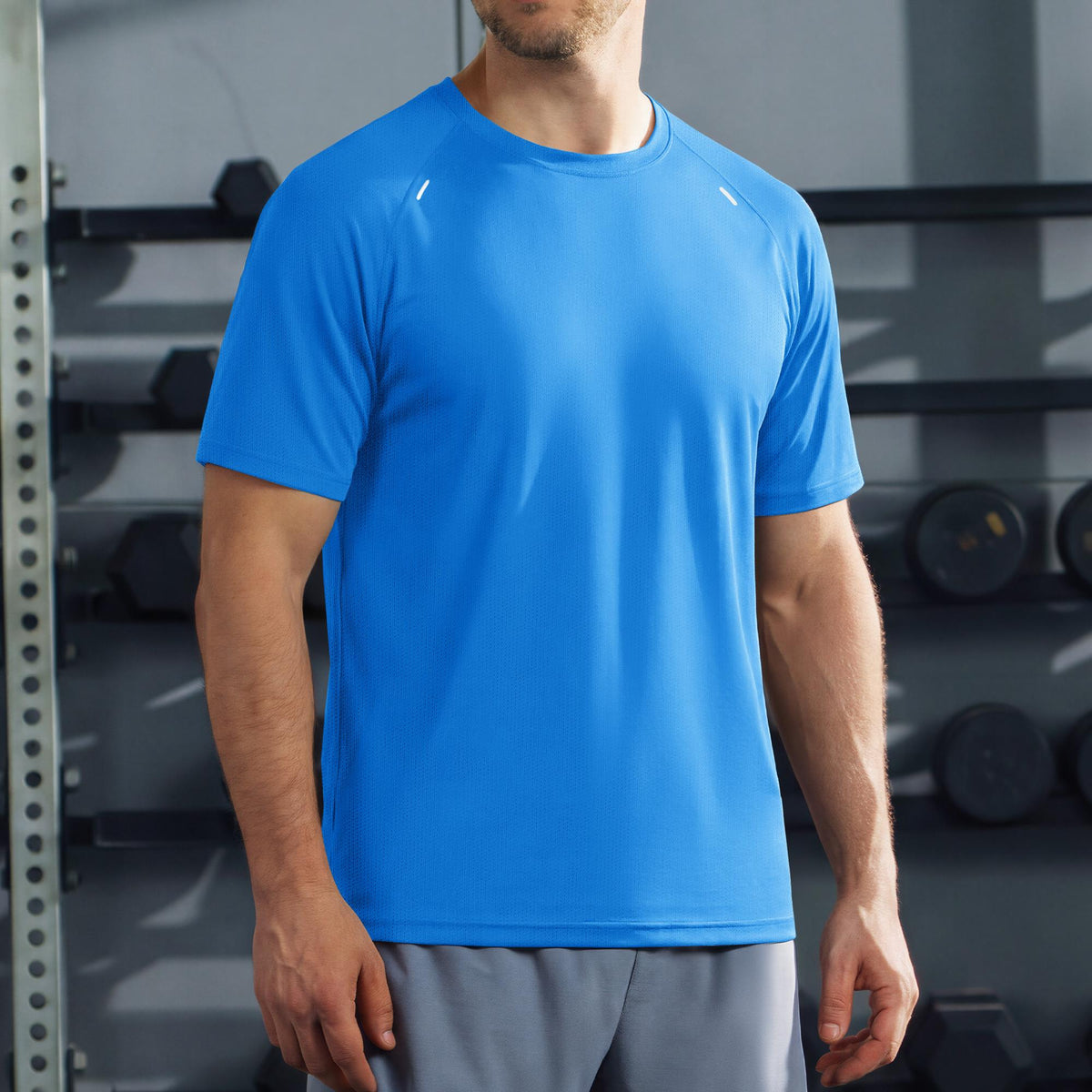 Men's Quick Dry Short Sleeve Athletic Shirt Breathable Mesh Workout Top