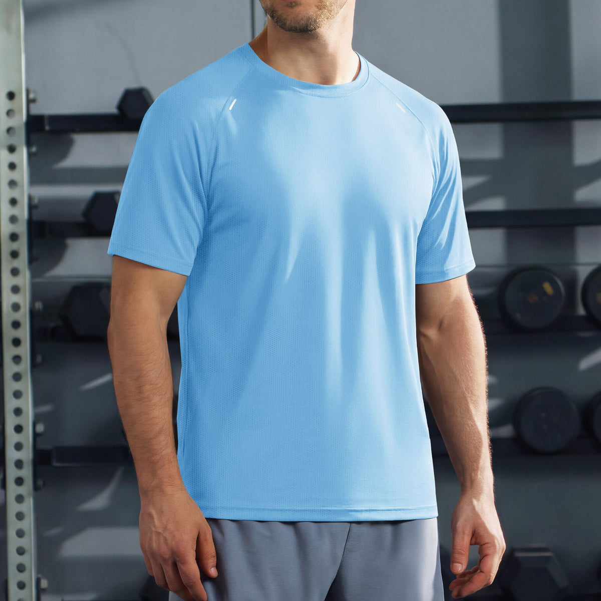 Men's Quick Dry Short Sleeve Athletic Shirt Breathable Mesh Workout Top