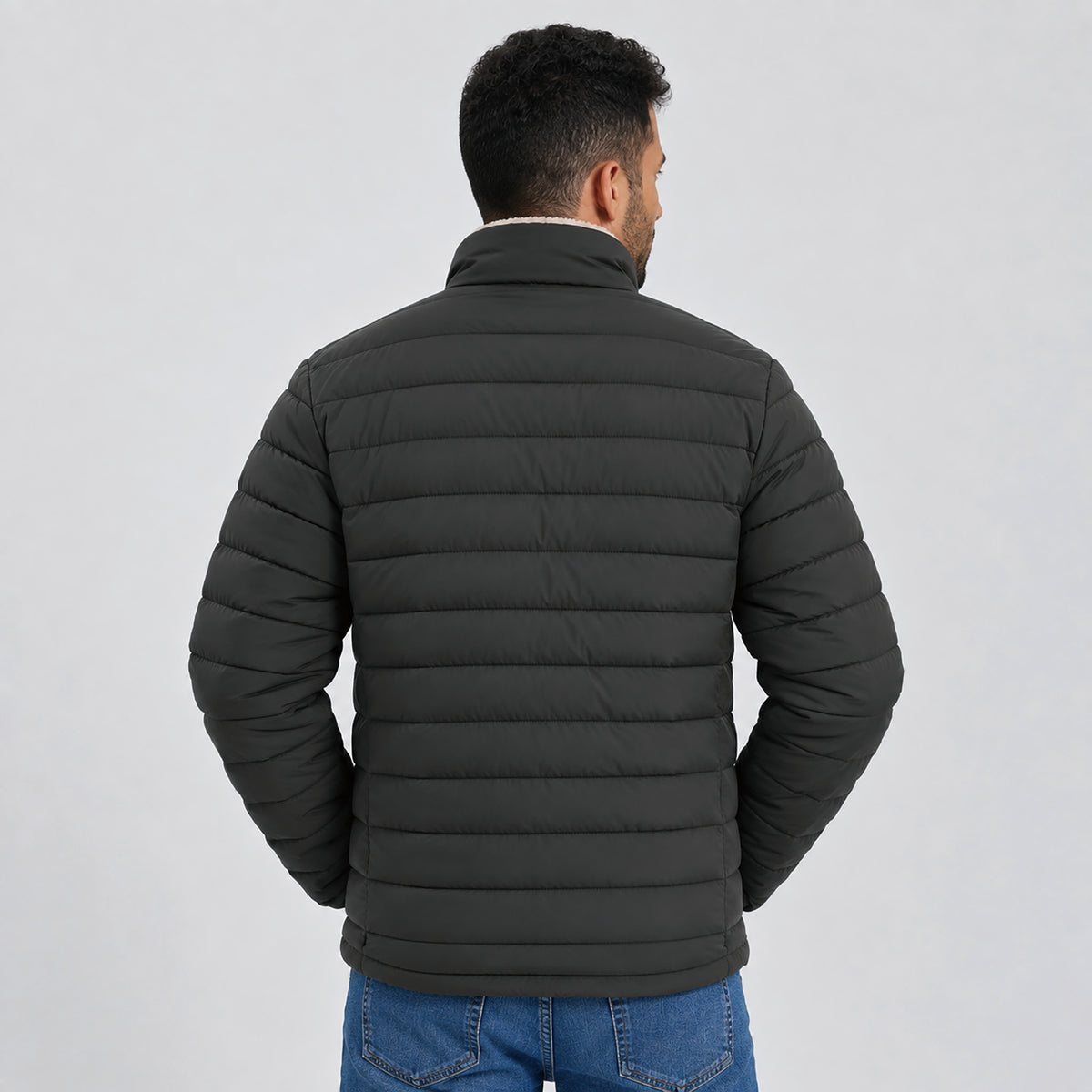 Men's Lightweight Puffer Jacket Sherpa Lined Warm Winter Coat
