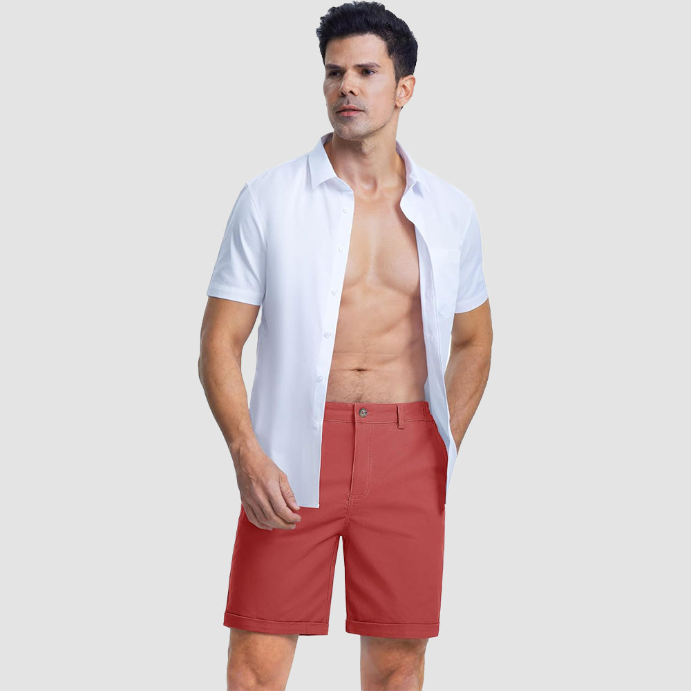 Men's Classic Stretch Chino Shorts with Pockets