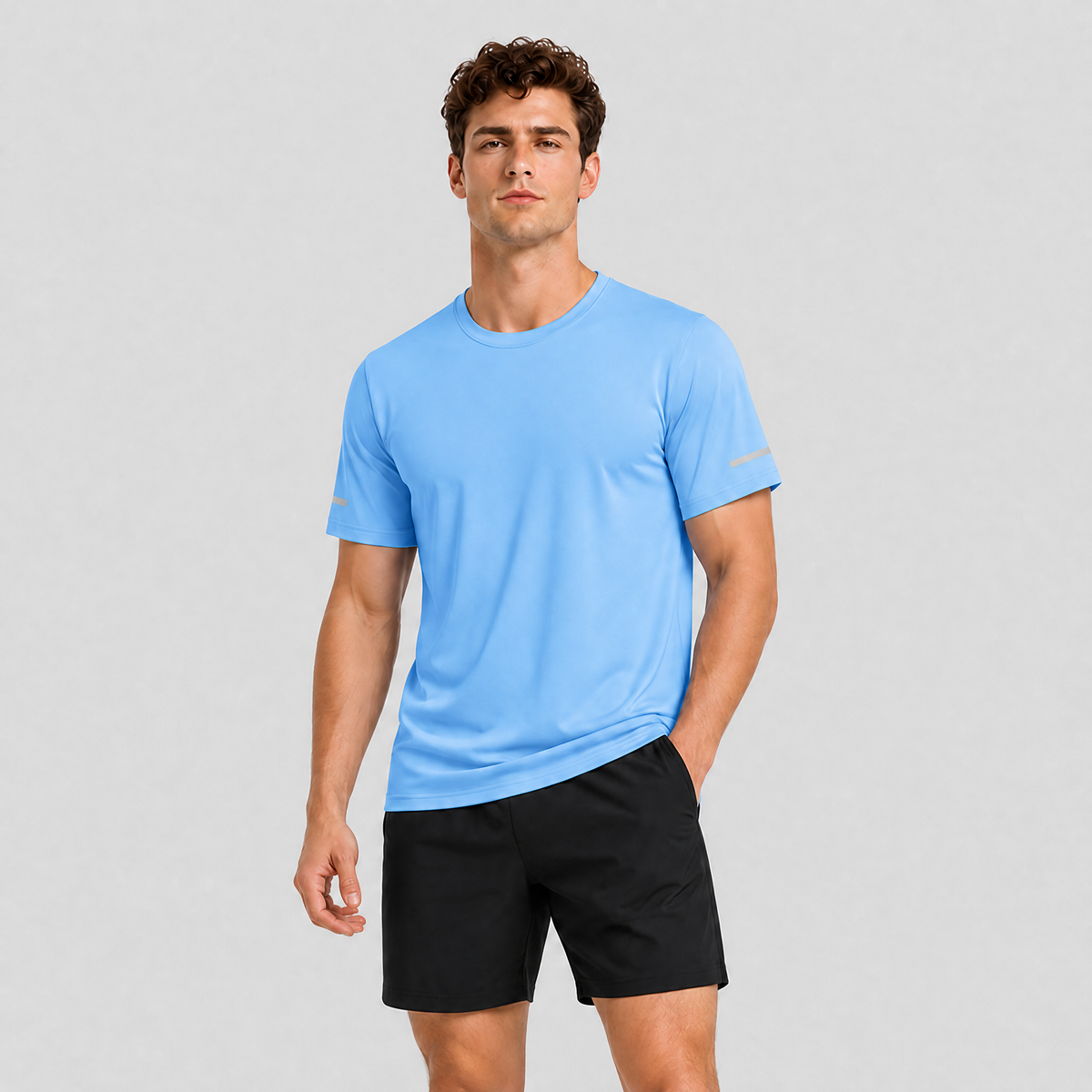 Sky Blue MAGCOMSEN Men's Dry Fit Sun Protection Stretch Training & Sports T-Shirts in #Color_Sky Blue