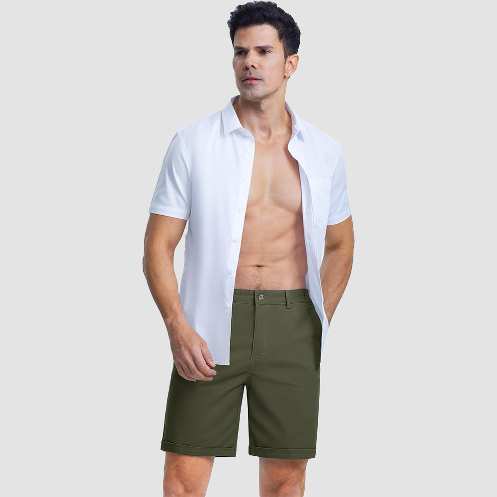 Men's Classic Stretch Chino Shorts with Pockets