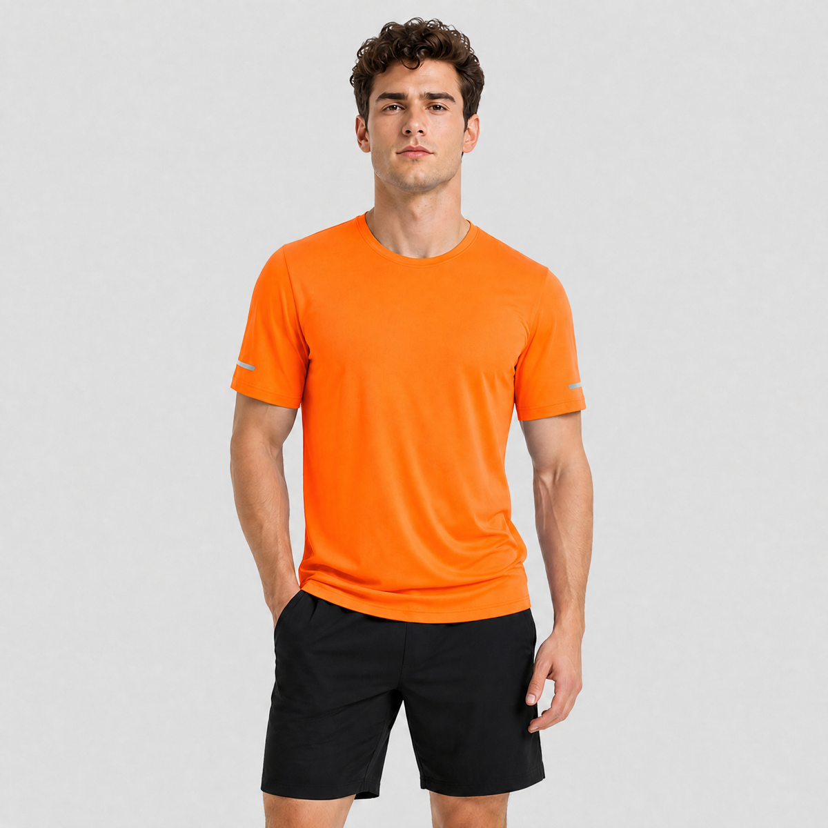 Black MAGCOMSEN Men's Dry Fit Sun Protection Stretch Training & Sports T-Shirts in #Color_Orange