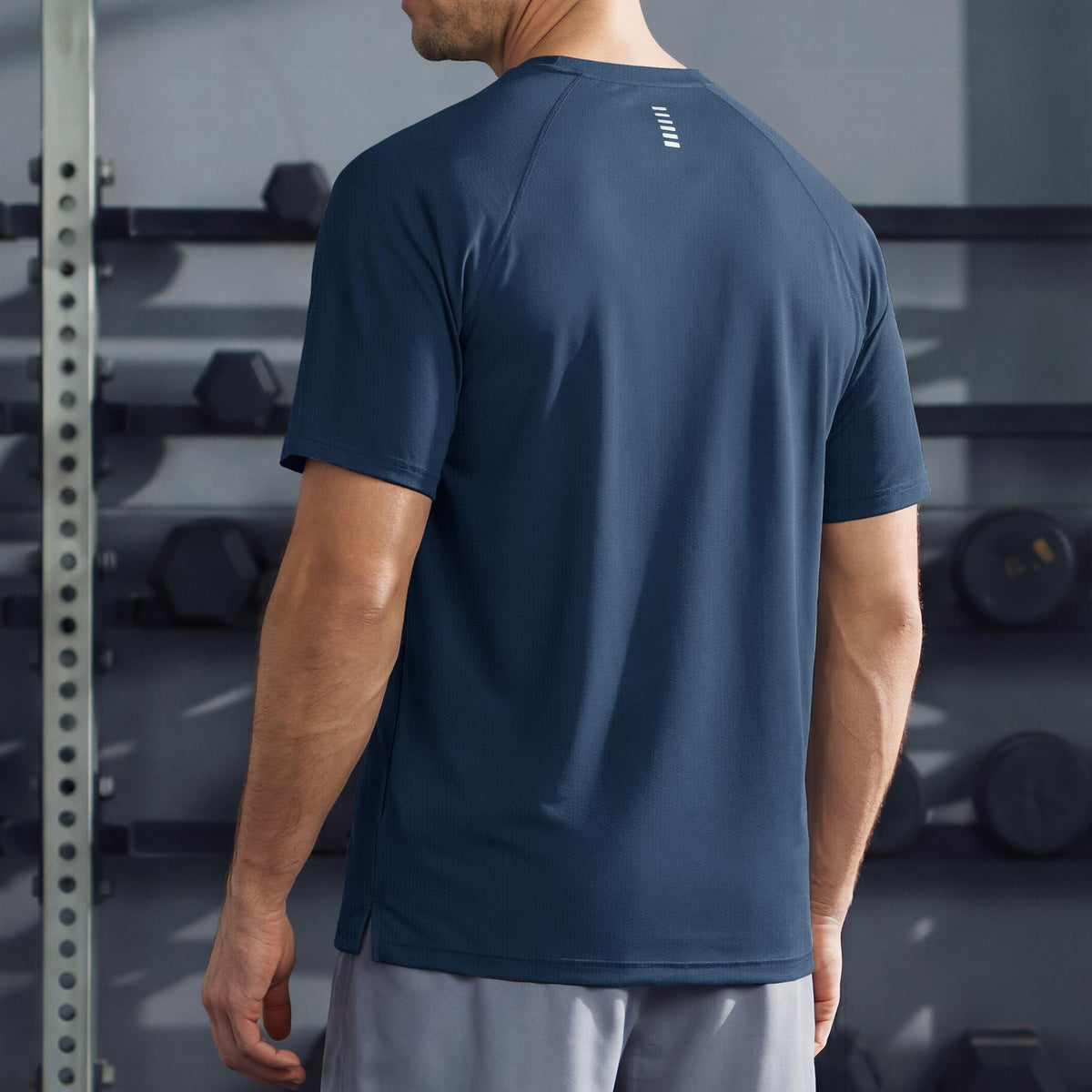Men's Quick Dry Short Sleeve Athletic Shirt Breathable Mesh Workout Top