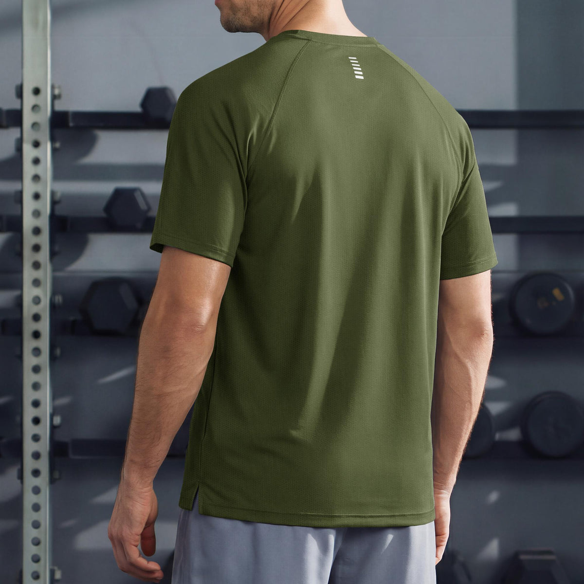 Men's Quick Dry Short Sleeve Athletic Shirt Breathable Mesh Workout Top