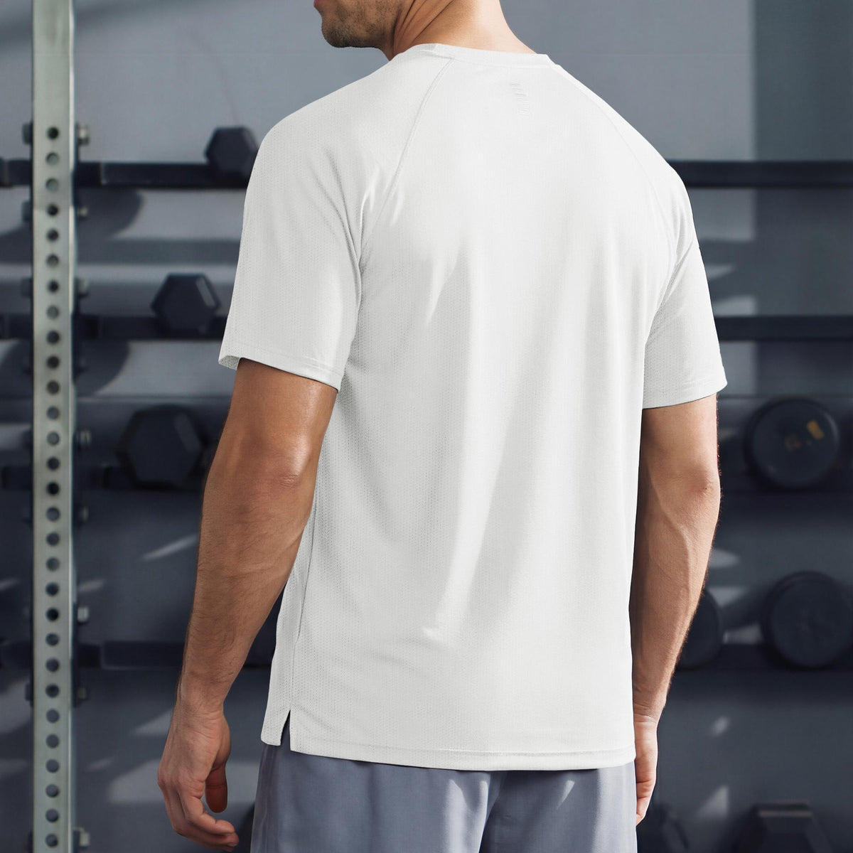 Men's Quick Dry Short Sleeve Athletic Shirt Breathable Mesh Workout Top
