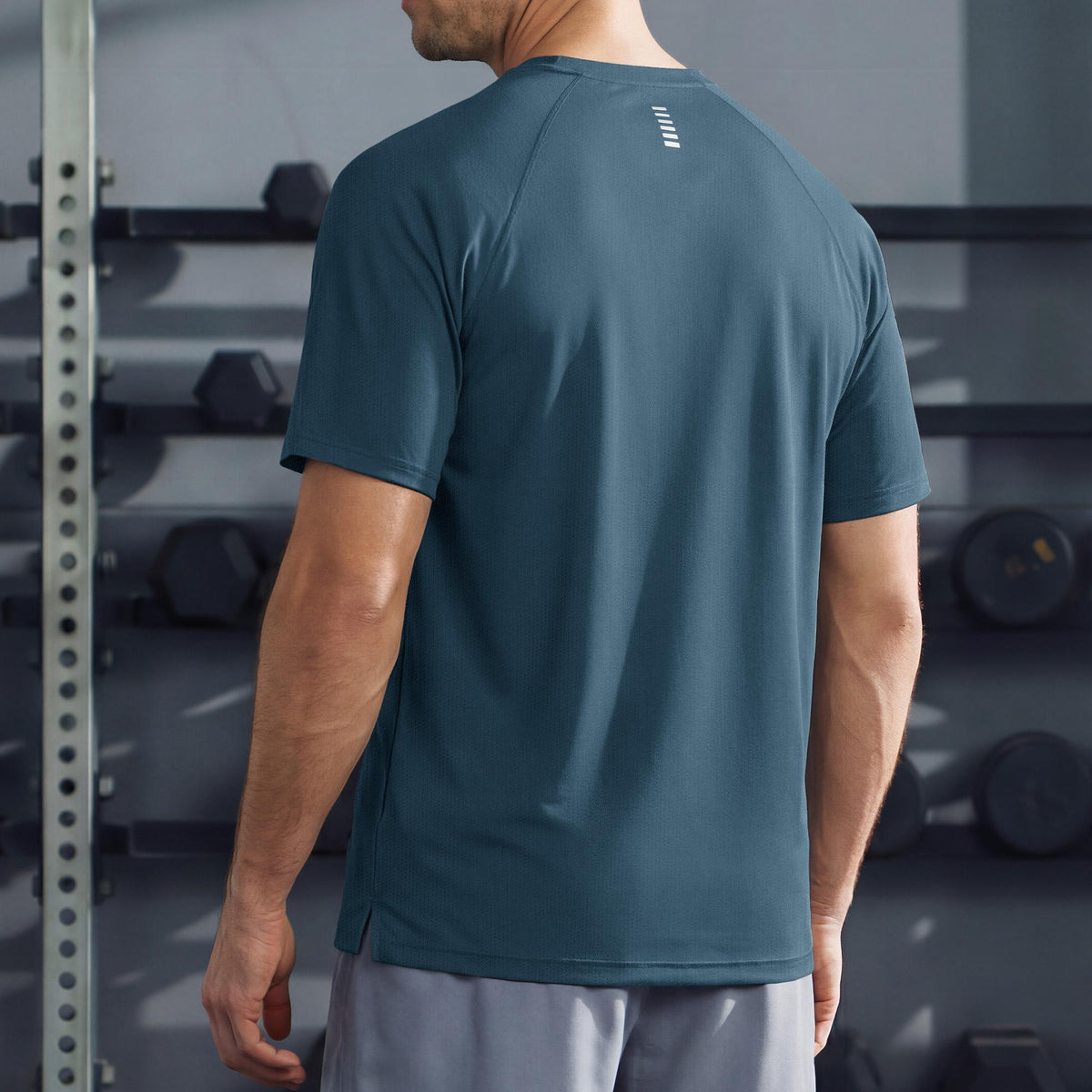 Men's Quick Dry Short Sleeve Athletic Shirt Breathable Mesh Workout Top