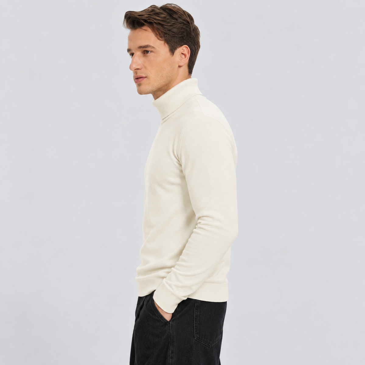Men's Lightweight Knit Turtleneck Sweater