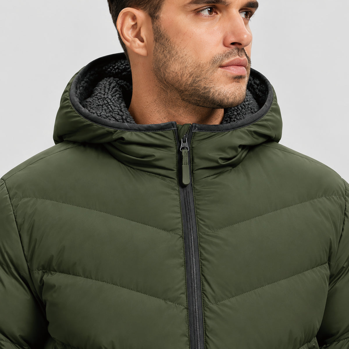 Men's Lightweight Quilted Puffer Jacket with Hood