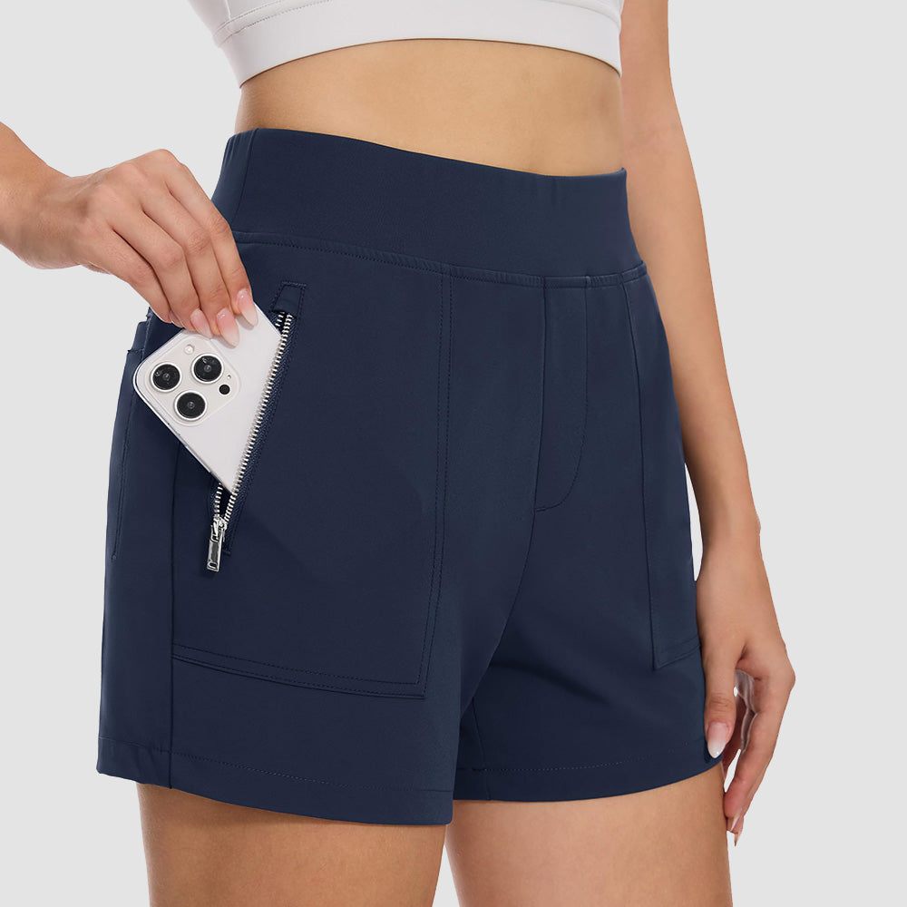 Women's 4 inch High Waisted Hiking Shorts - Quick Dry Golf Shorts