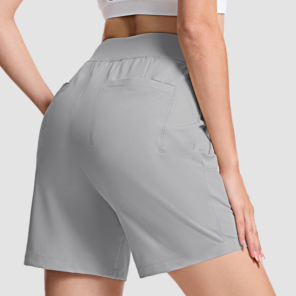 Women's High Waisted Hiking Shorts - Quick Dry Golf Shorts