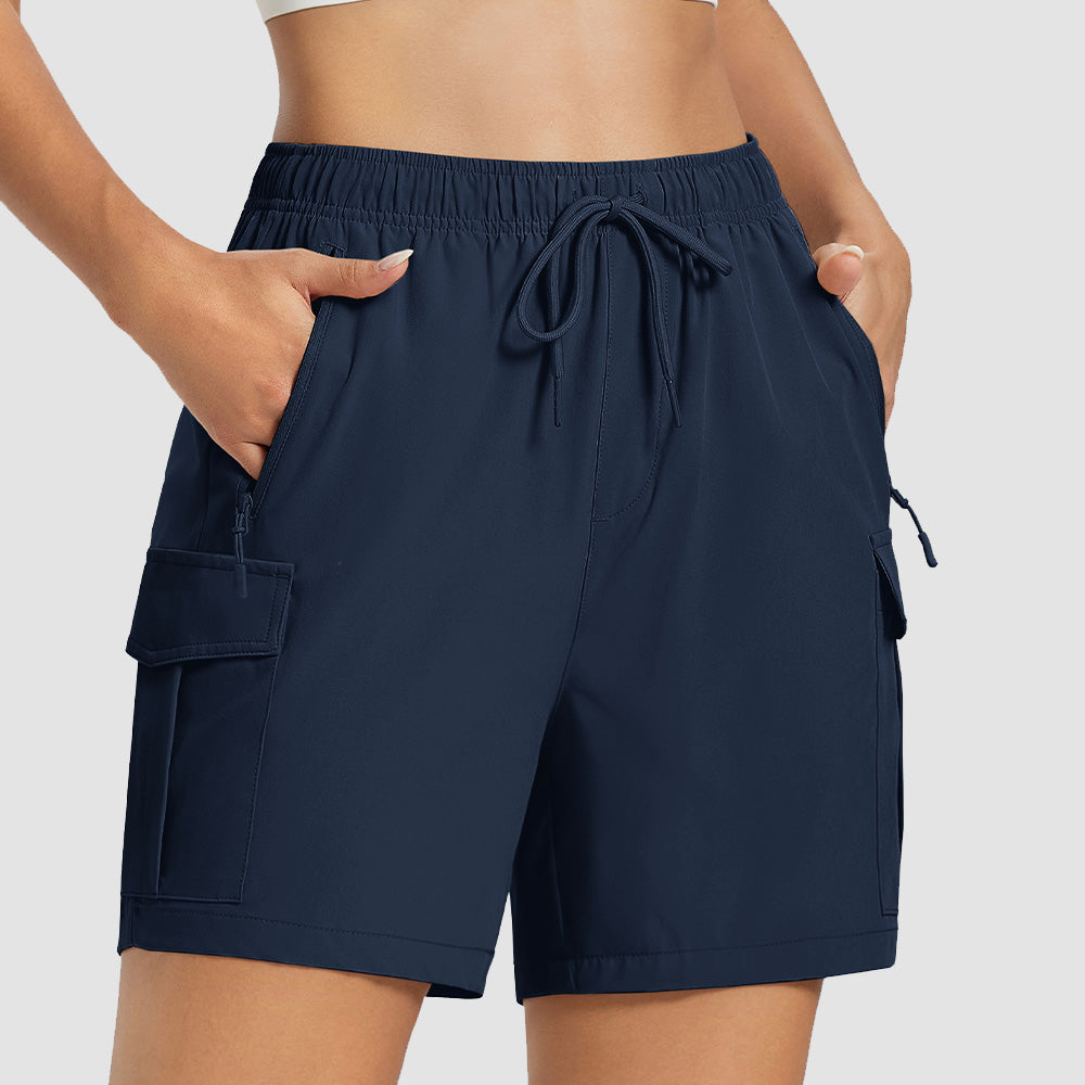 Women's 5 Inch Hiking Cargo Shorts - UPF 50+ Quick Dry Travel & Golf Shorts