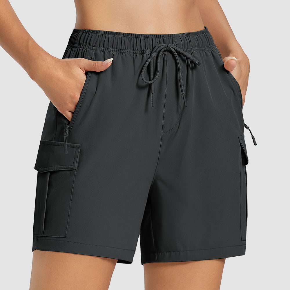 Women's 5 Inch Hiking Cargo Shorts - UPF 50+ Quick Dry Travel & Golf Shorts