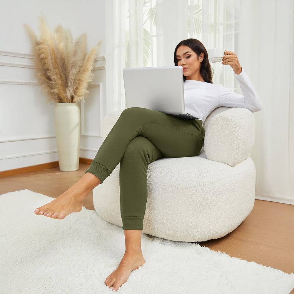 Women's Sherpa Lined Sweatpants Warm Fleece Winter Joggers