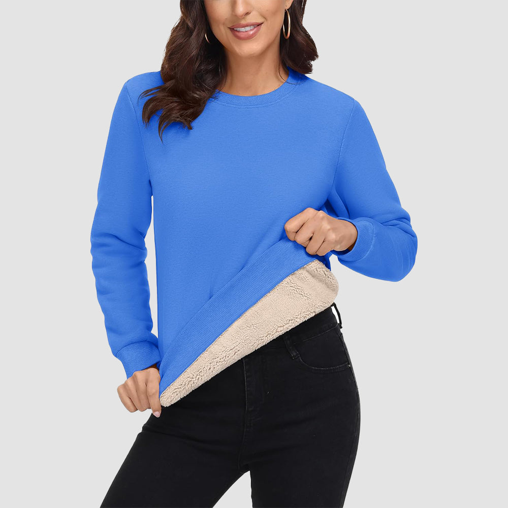 Women's Fleece Sweatshirt - Crewneck, Winter Warm & Cozy