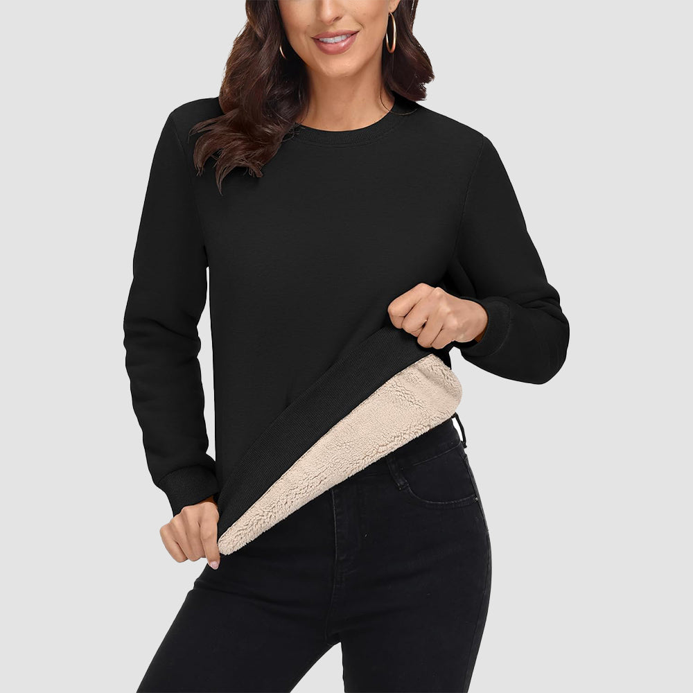 Women's Fleece Sweatshirt - Crewneck, Winter Warm & Cozy