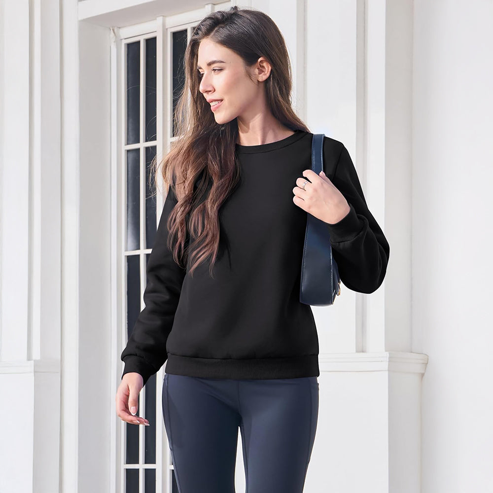 Women's Fleece Sweatshirt - Crewneck, Winter Warm & Cozy