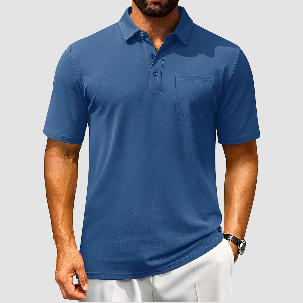 Men's Cotton Polo Shirts - Breathable Short Sleeve Golf Tee