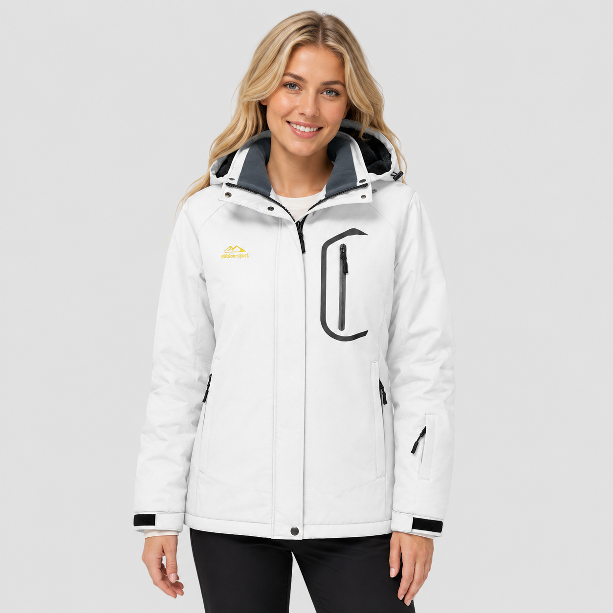 Women's Waterproof Ski Jacket - Insulated Winter Snow Coat with Hood