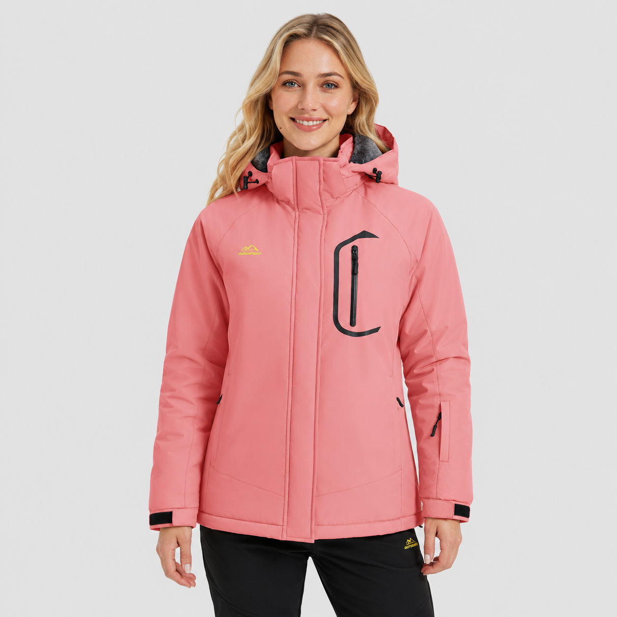 Women's Waterproof Ski Jacket - Insulated Winter Snow Coat with Hood