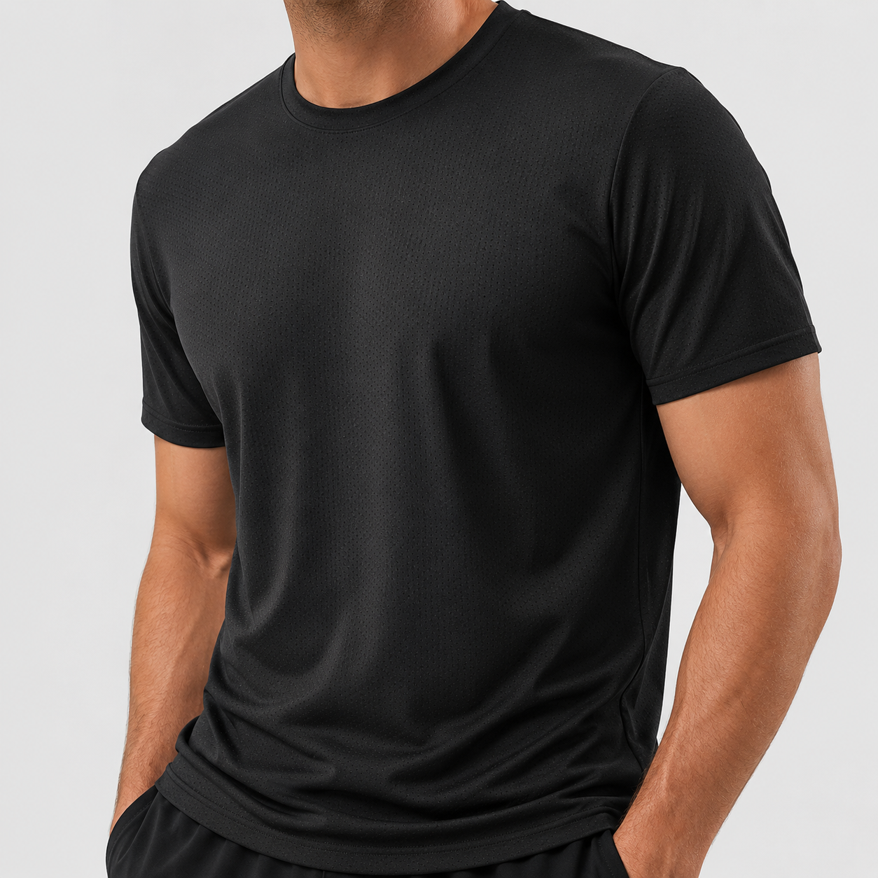 Men's Breathable Mesh Workout T-Shirt – Quick Dry 4-Way Stretch