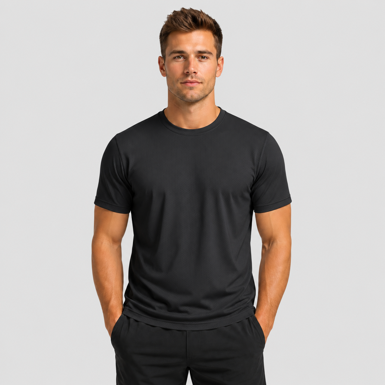 Men's Breathable Mesh Workout T-Shirt – Quick Dry 4-Way Stretch