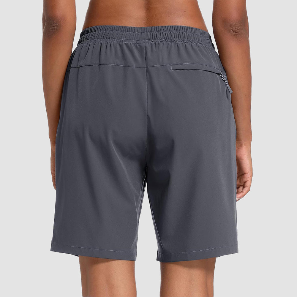 【New In】 Women’s 8 Inch Water‑Resistant Hiking Golf Shorts 3 Zipper Pockets