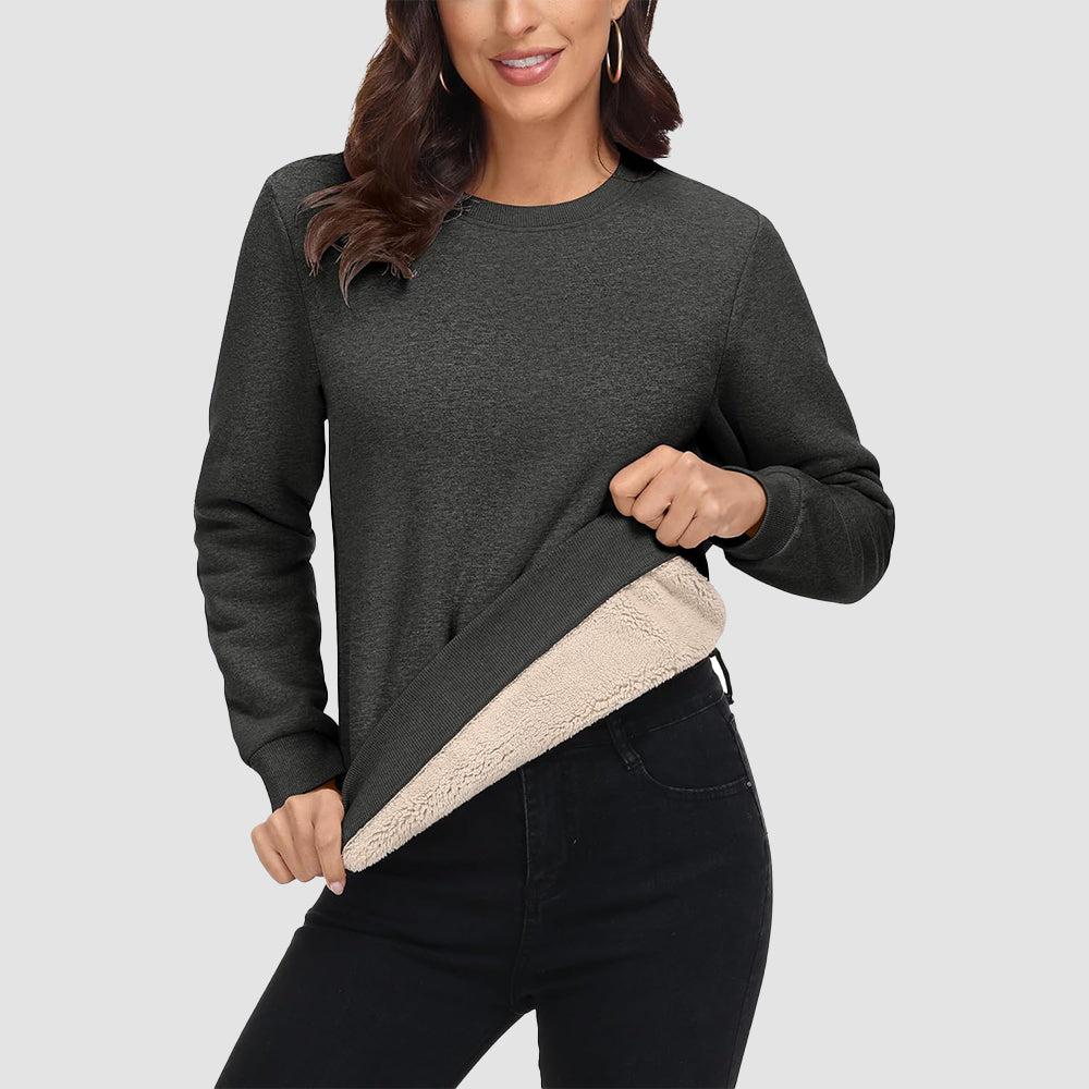 Women's Fleece Sweatshirt - Crewneck, Winter Warm & Cozy