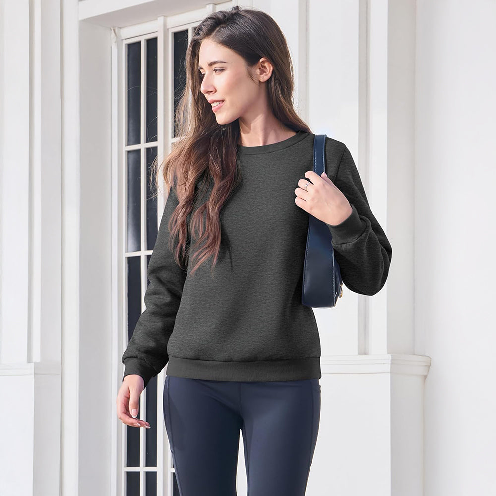 Women's Fleece Sweatshirt - Crewneck, Winter Warm & Cozy
