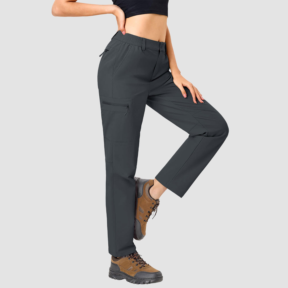 Women's Lightweight Quick-Dry Hiking Pants - Elastic Waist Travel Pants