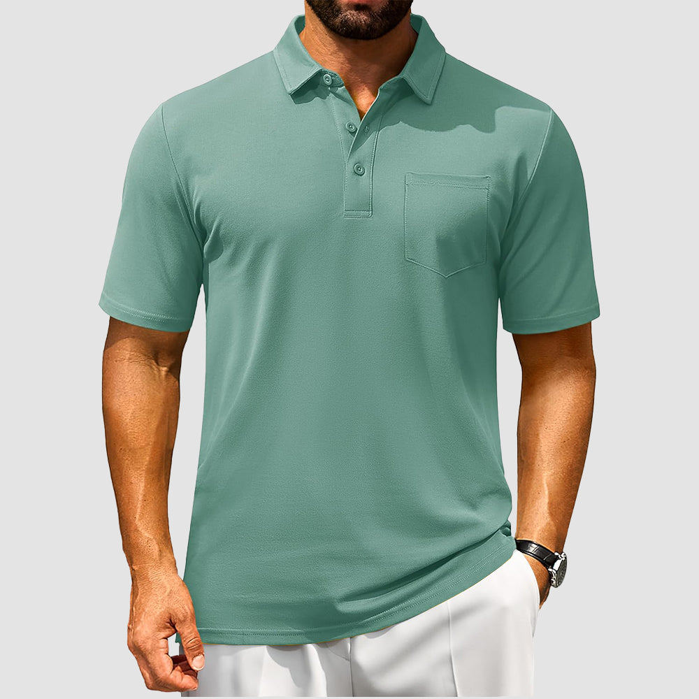 Men's Cotton Polo Shirts - Breathable Short Sleeve Golf Tee