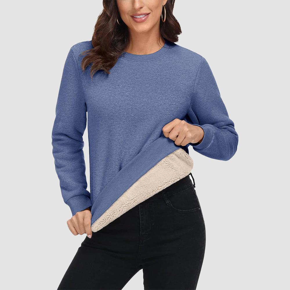 Women's Fleece Sweatshirt - Crewneck, Winter Warm & Cozy