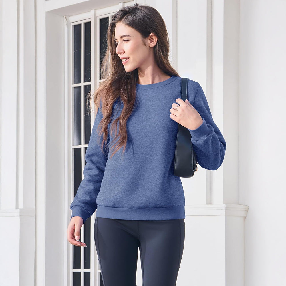 Women's Fleece Sweatshirt - Crewneck, Winter Warm & Cozy