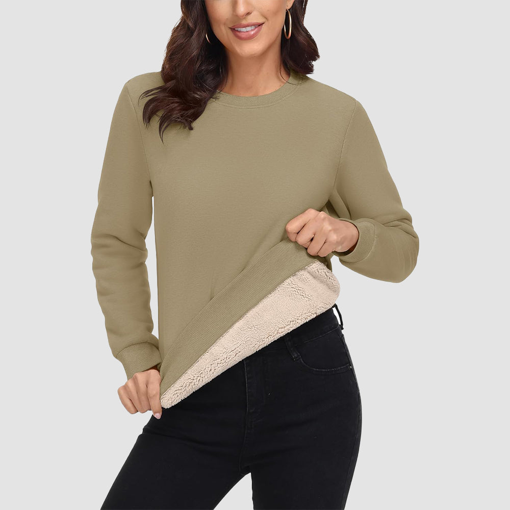 Women's Fleece Sweatshirt - Crewneck, Winter Warm & Cozy