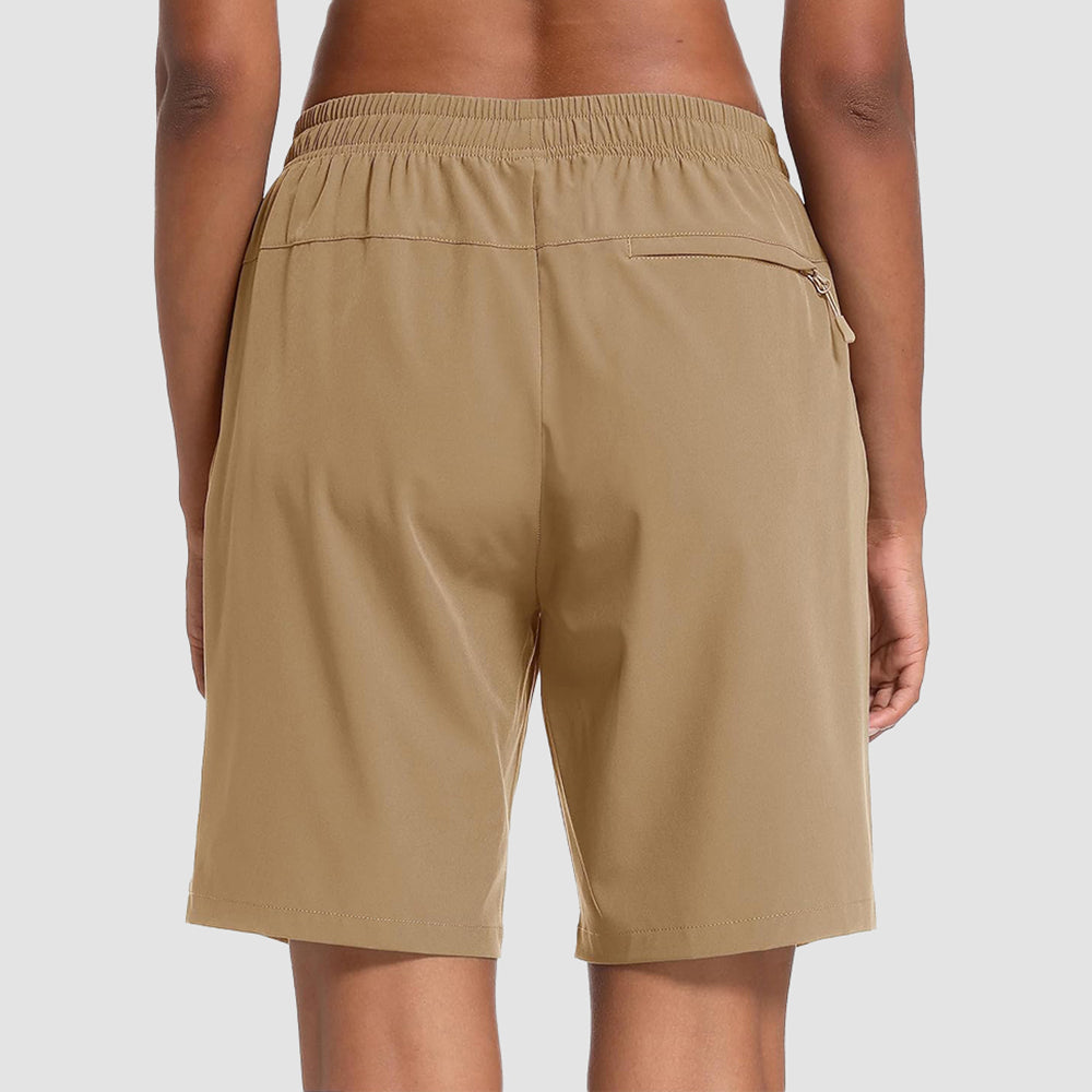 【New In】 Women’s 8 Inch Water‑Resistant Hiking Golf Shorts 3 Zipper Pockets