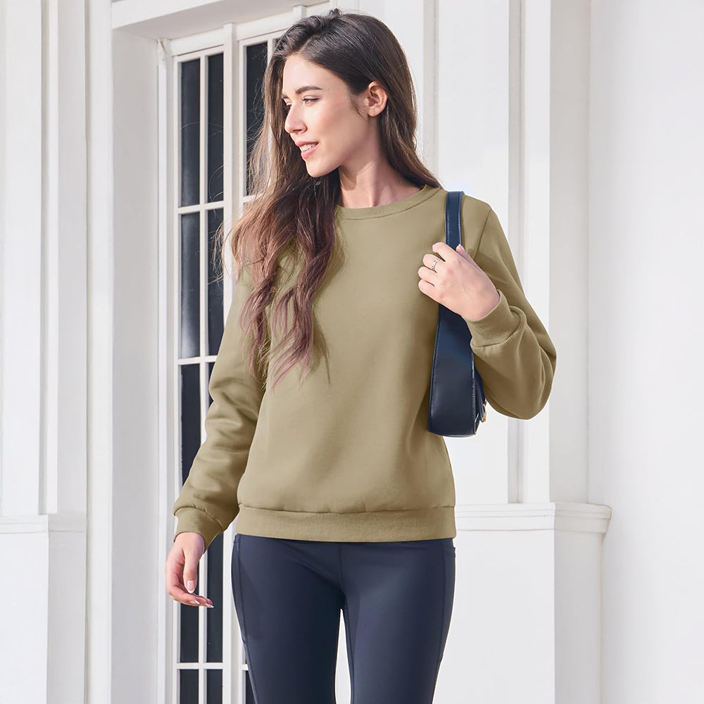 Women's Fleece Sweatshirt - Crewneck, Winter Warm & Cozy