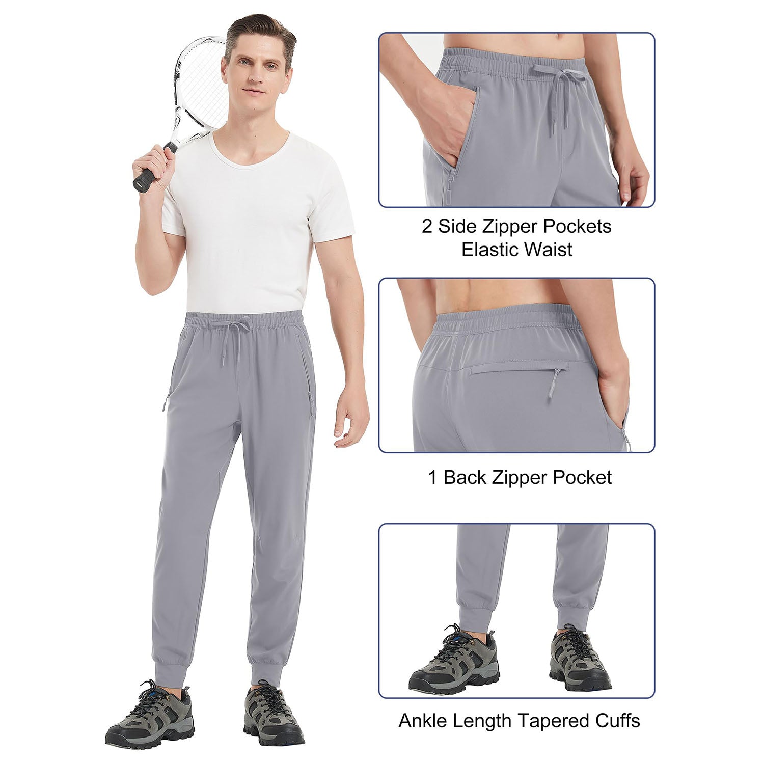 Men's Sweatpants Lightweight Quick Dry Workout Trousers