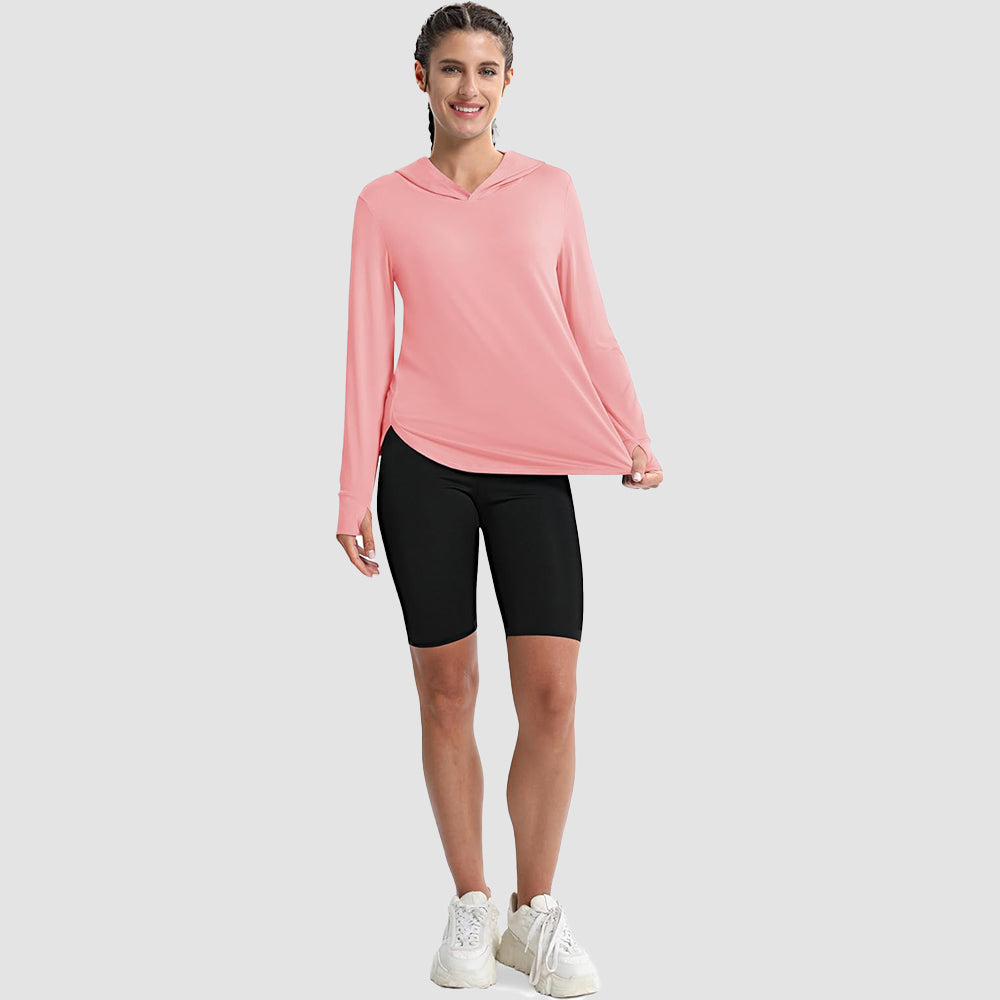Women's Long Sleeve UPF 80+ Lightweight Rashguard Hoodie
