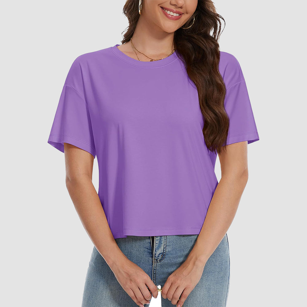 【New In】Women's Cotton UPF 50+ Summer Crop Top T-Shirt