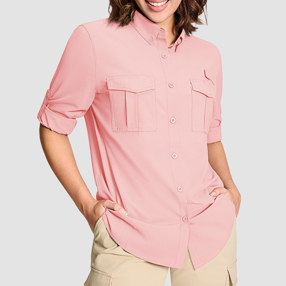 Women's UPF 50 Sun Protection Long Sleeve Hiking Shirt