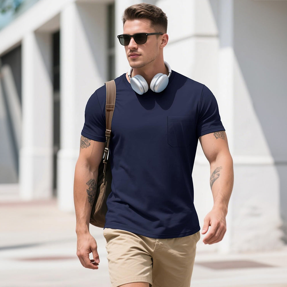 Men's Pocket T-Shirt UPF 50+ Lightweight Summer Crewneck
