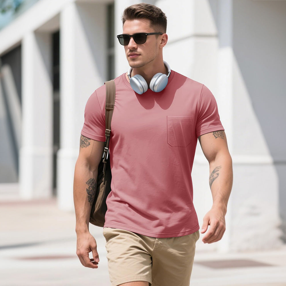 Men's Pocket T-Shirt UPF 50+ Lightweight Summer Crewneck