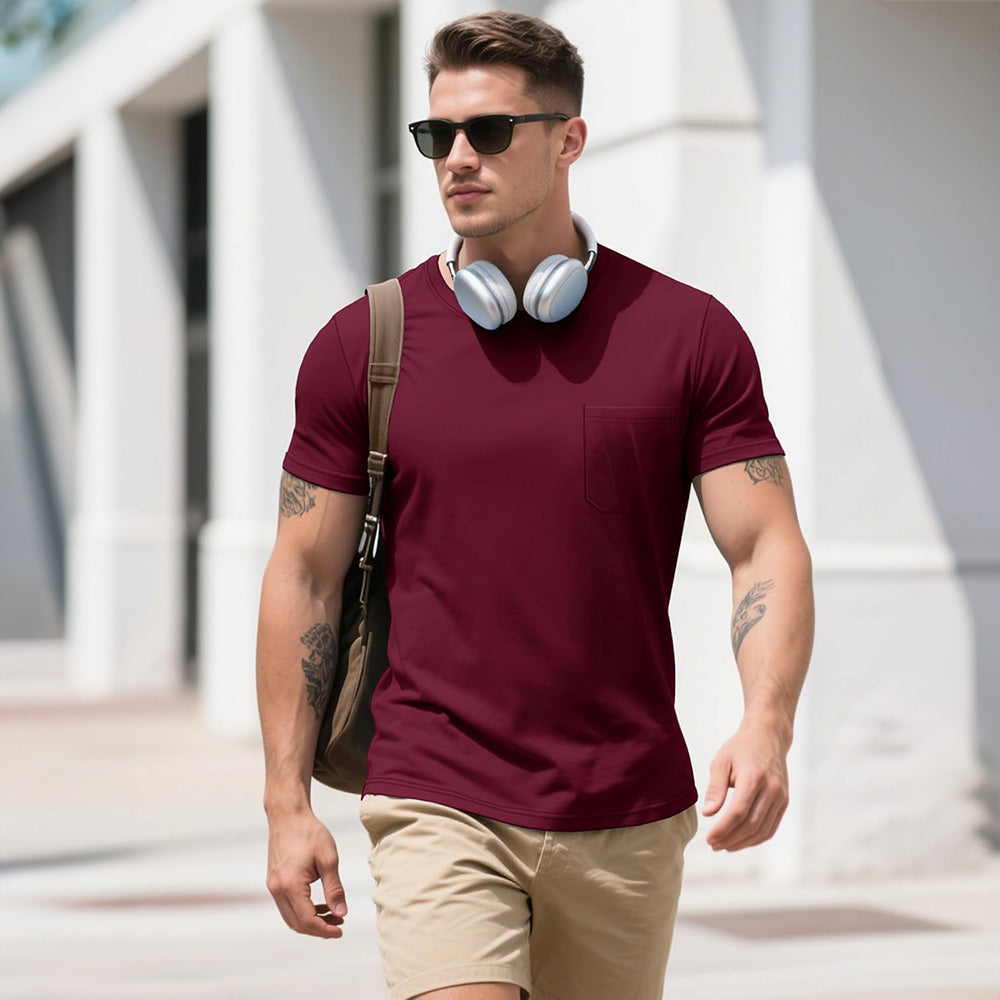 Men's Pocket T-Shirt UPF 50+ Lightweight Summer Crewneck