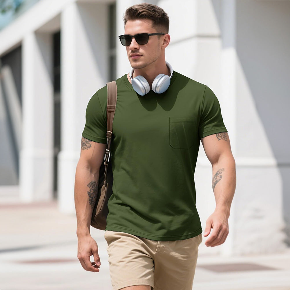 Men's Pocket T-Shirt UPF 50+ Lightweight Summer Crewneck