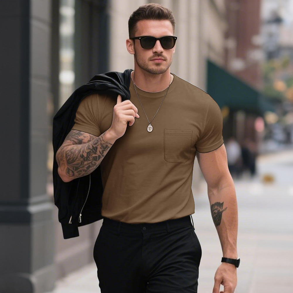 Men's Pocket T-Shirt UPF 50+ Lightweight Summer Crewneck