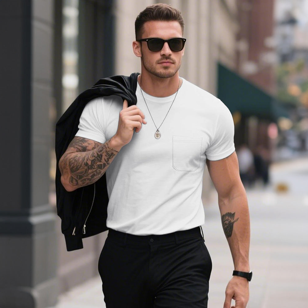 Men's Pocket T-Shirt UPF 50+ Lightweight Summer Crewneck
